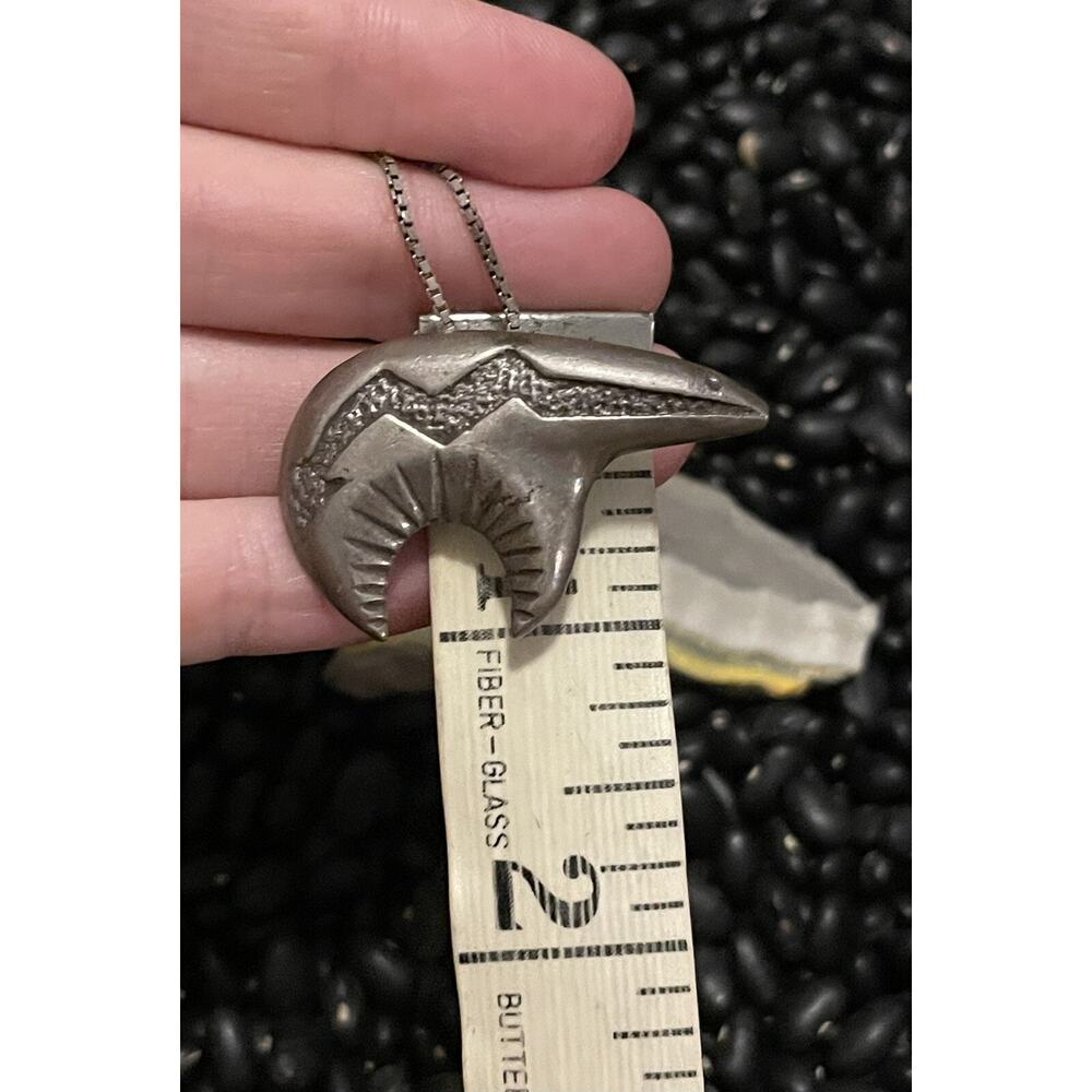 Native Sterling Silver Storyteller Bear Lightning Spirit Pin Pendant Signed AM - Picture 10 of 12
